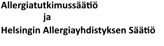 Allergiatutkimussäätiö ja Helsingin Allergiayhdistyksen Säätiö logo. Linkki vie säätiön kotisivulle